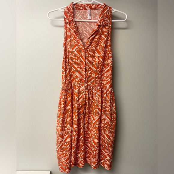 Summer Closet Clearance - Xhilaration Orange Patterned Sleeveless Dress S/Pm - Picture 1 of 9